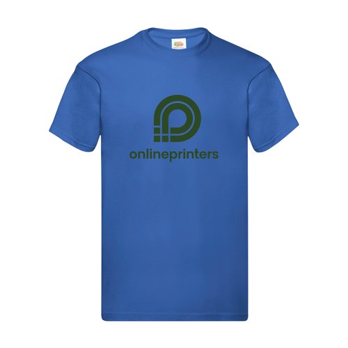 T-shirt en coton bleu roi pour homme avec manches courtes.