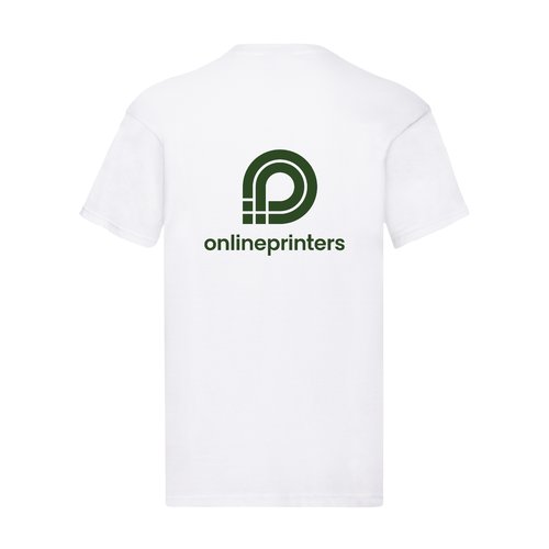 T-shirt blanc en coton pour hommes avec manches courtes.