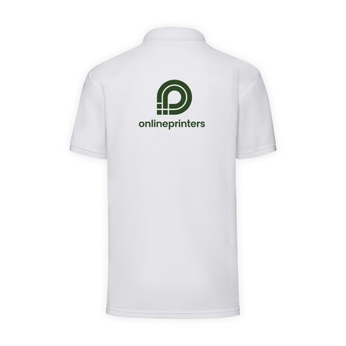 Polo blanc en mlange polyester-coton avec manches courtes.