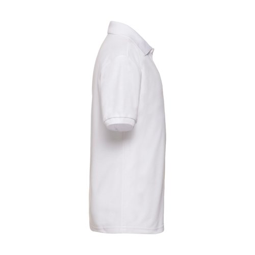 Polo piqu blanc en tissu mlang pour enfants avec patte boutonne.