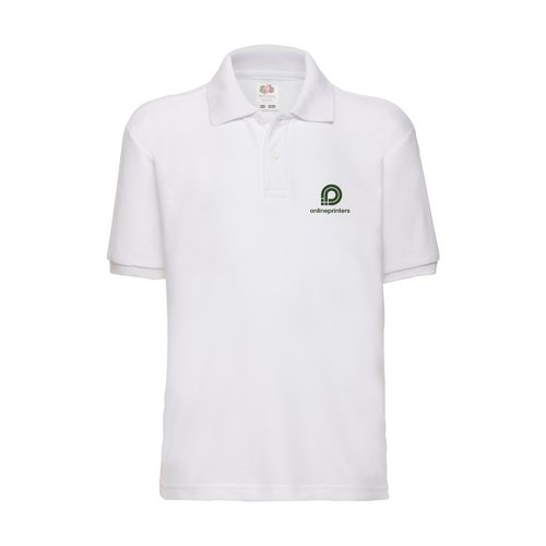 Polo blanc pour enfant en piqu mlang avec manches courtes.