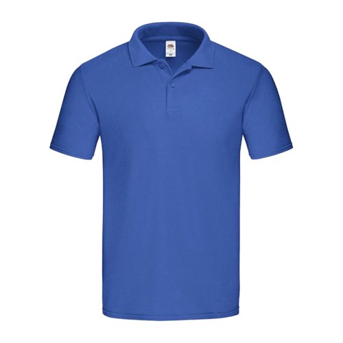 Polo en coton bleu roi pour hommes avec courte patte boutonne.
