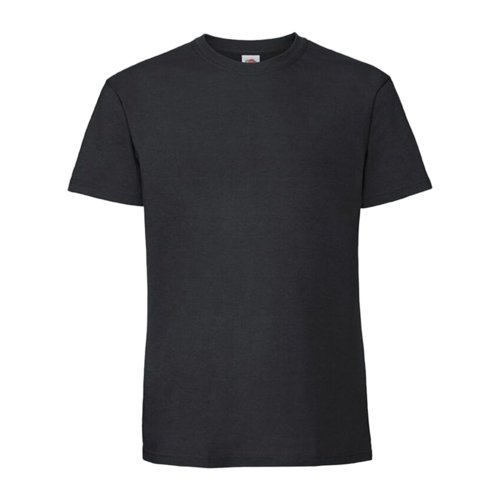 T-shirt noir en coton avec manches courtes et col rond.