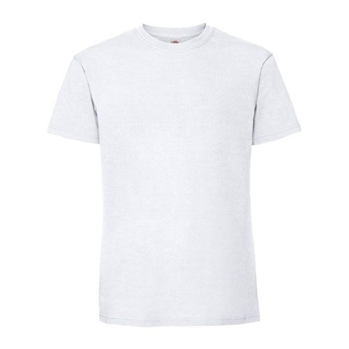 T-shirt blanc en coton pour hommes avec manches courtes.
