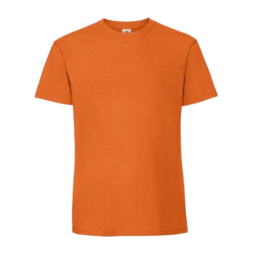 T-shirt orange en coton pour homme avec manches courtes.