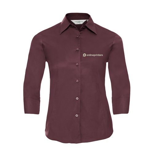 Blouse bordeaux en coton pour femme avec lasthanne.