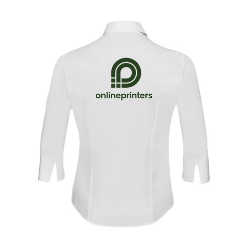 Blouse blanche en coton pour femmes avec manches 3/4.