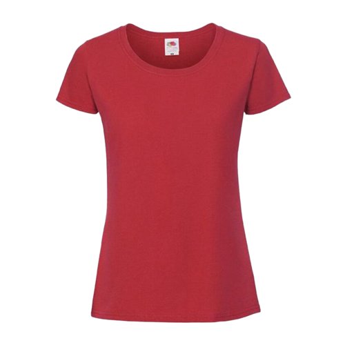 T-shirt rouge en coton pour femmes  manches courtes.