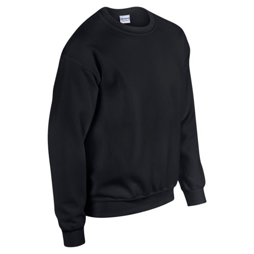 Sweat-shirt noir en mlange de coton pour homme avec col rond.