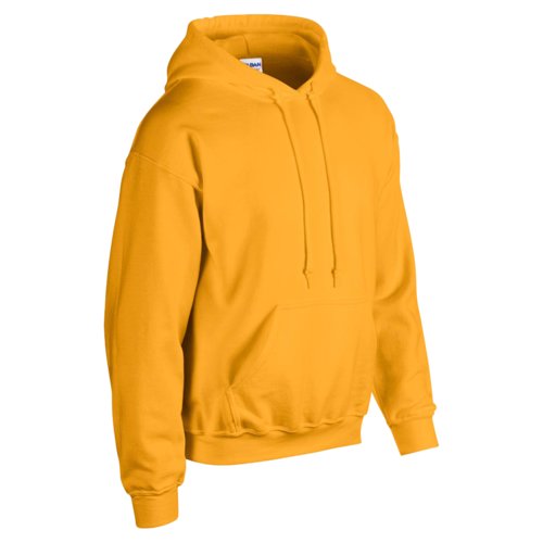 Sweat  capuche jaune dor en coton-polyester pour homme avec capuche et poche kangourou.