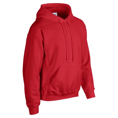 Sweat  capuche rouge en mlange de coton avec capuche et poche kangourou.