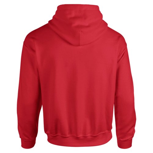 Sweat  capuche rouge en mlange de coton avec capuche et poche kangourou.