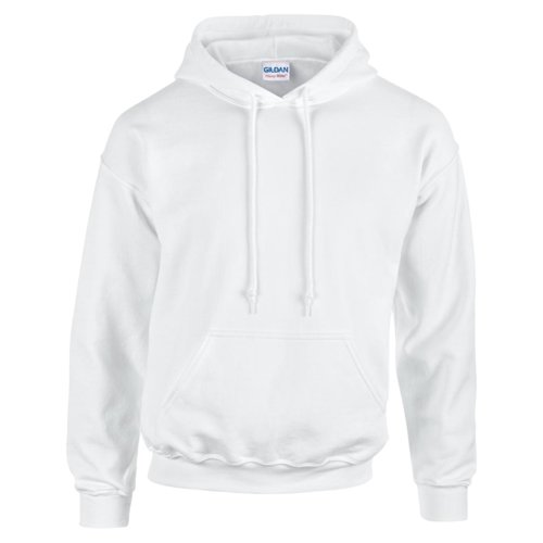 Sweat  capuche blanc en mlange de coton avec capuche et poche kangourou.