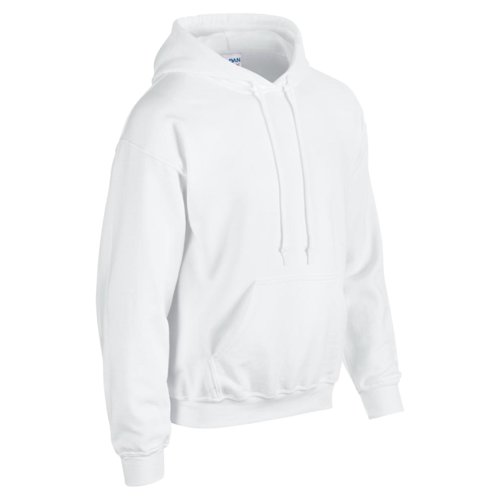 Sweat  capuche blanc en coton et polyester pour homme avec capuche et poche kangourou.
