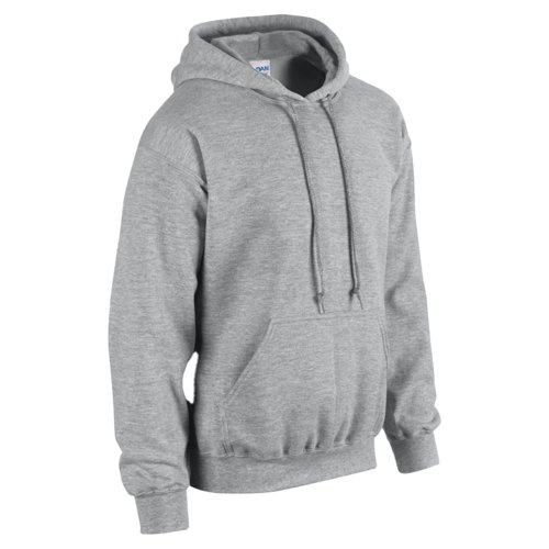 Sweat  capuche gris en coton et polyester pour homme avec poche kangourou.