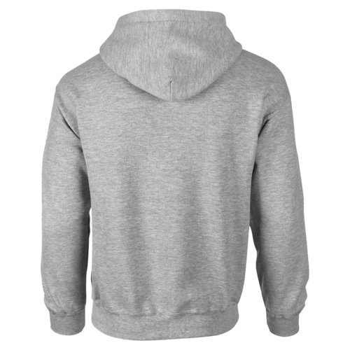 Sweat  capuche gris en mlange de coton avec capuche et poche kangourou.
