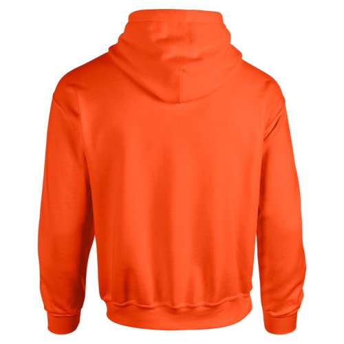 Sweat  capuche orange en mlange de coton avec capuche et poche kangourou.