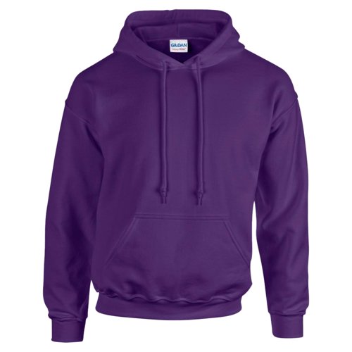 Sweat  capuche violet pour homme en mlange de coton avec cordon de serrage et poche kangourou.