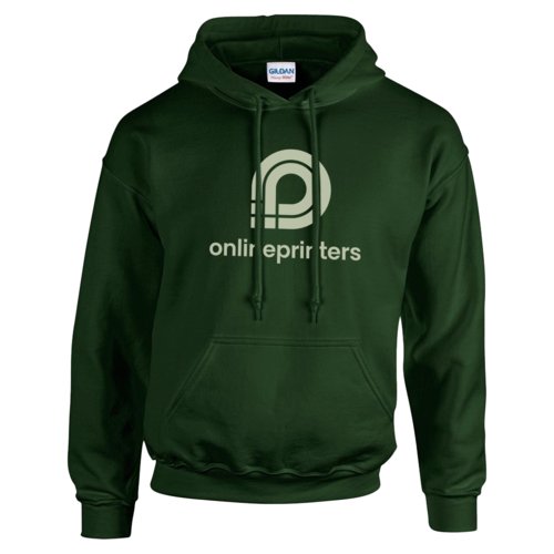 Sweat  capuche vert pour homme en tissu mlang avec capuche et poche kangourou.