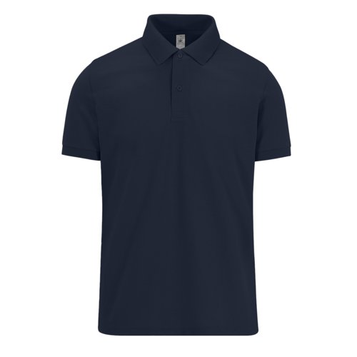 Polo en coton bleu marine pour homme avec courte patte de boutonnage.