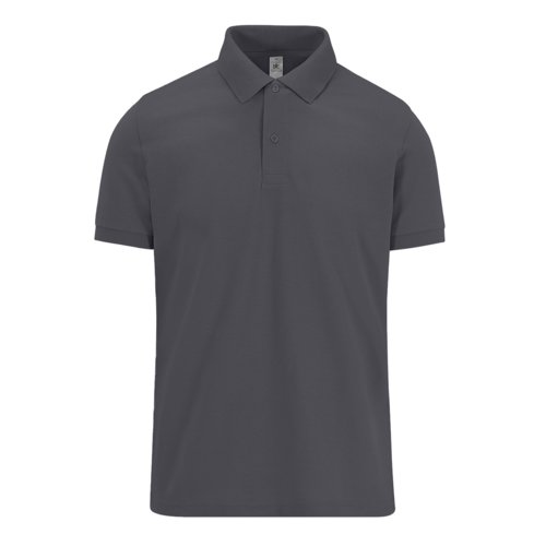 Polo en coton gris fonc pour homme avec manches courtes.