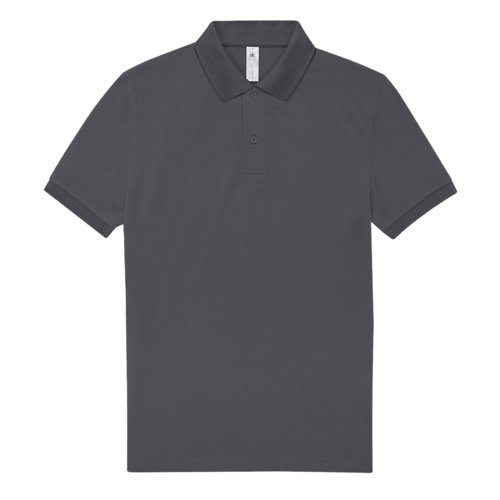 Polo en coton gris fonc pour homme avec manches courtes.