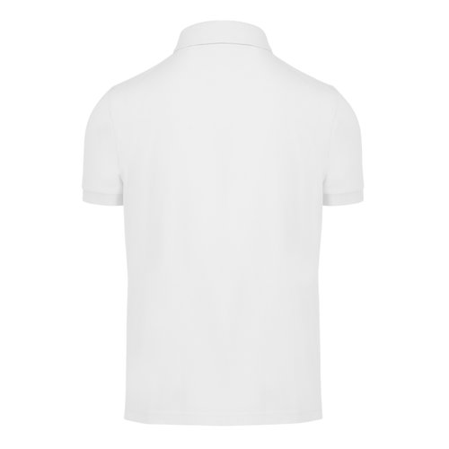 Polo blanc en coton pour homme avec patte de boutonnage courte.