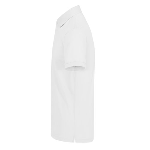 Polo blanc en coton pour hommes avec patte de boutonnage courte.