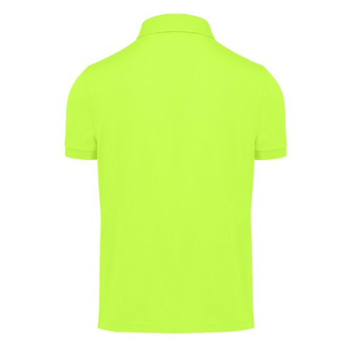Polo vert pomme en mlange de polyester recycl et coton pour hommes.