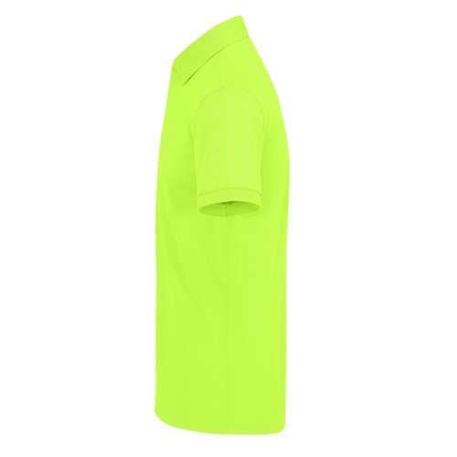 Polo vert pomme en mlange de polyester recycl et coton pour homme.