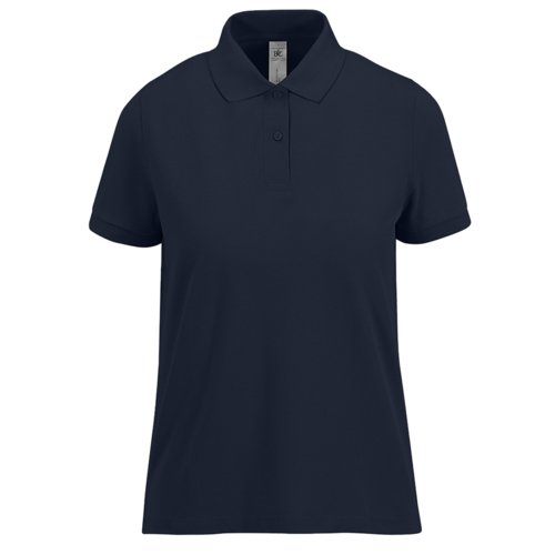 Polo en coton bleu marine pour femmes avec manches courtes.