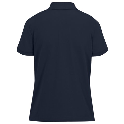 Polo en coton bleu marine pour femme avec manches courtes.
