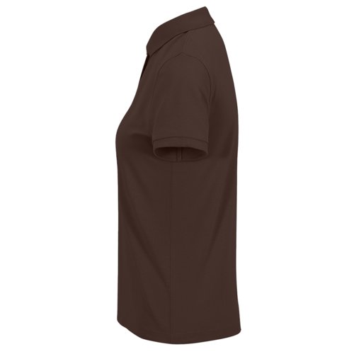 Polo en coton marron fonc pour femmes avec manches courtes.