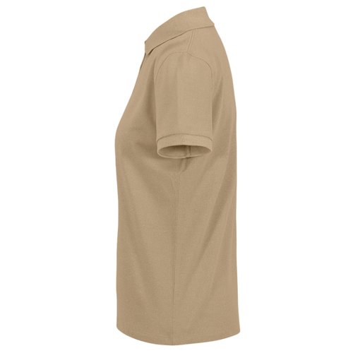 Polo marron en coton pour femmes avec manches courtes.