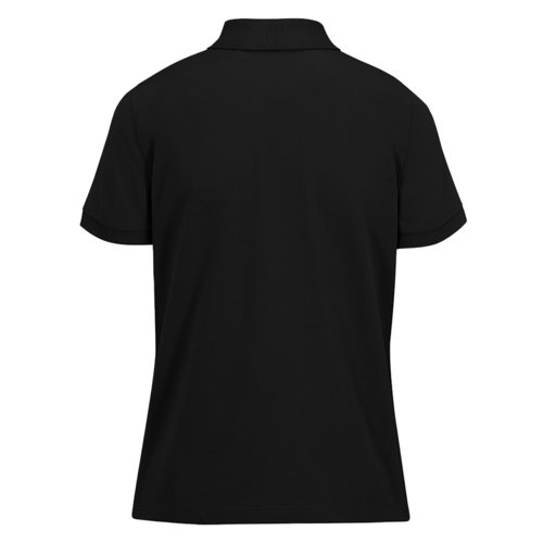 Polo en coton noir pour femmes avec manches courtes.
