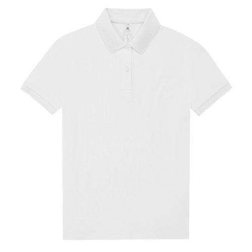 Polo blanc en coton pour femme avec courte patte boutonne.
