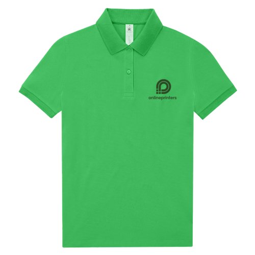 Polo vert pour femmes en coton avec manches courtes.