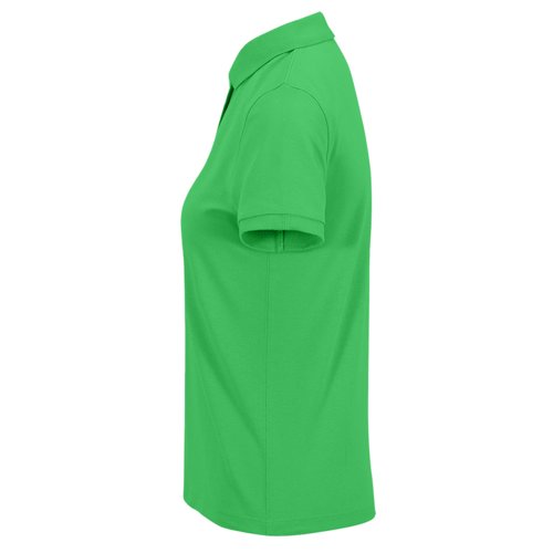 Polo en coton vert pour femme avec manches courtes.