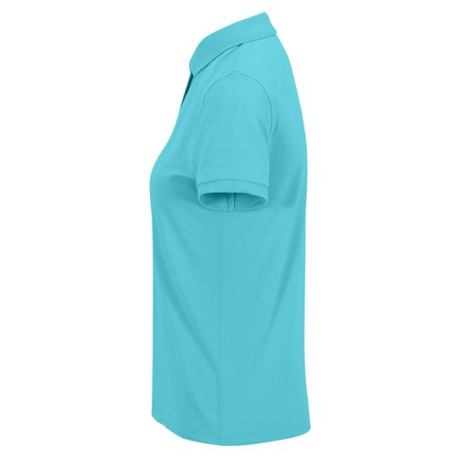 Polo turquoise pour femme en coton avec manches courtes.