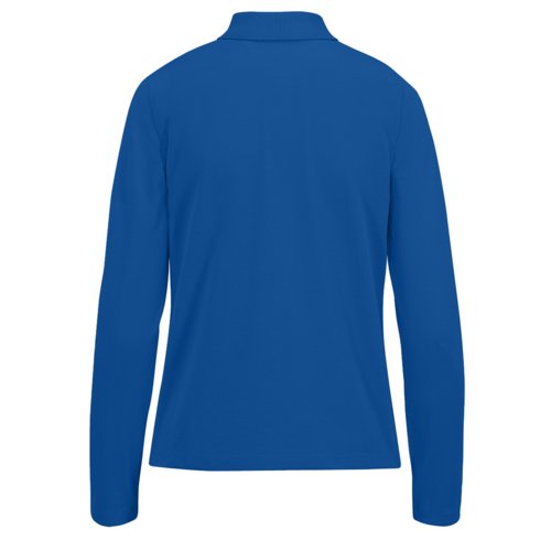 Polo en coton bleu roi pour femmes avec manches longues.