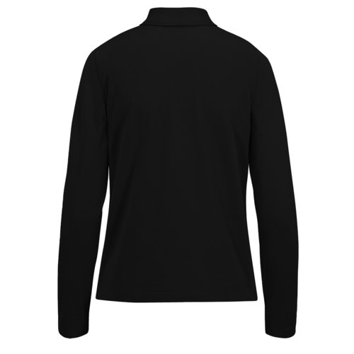 Polo en coton noir pour femmes avec manches longues.