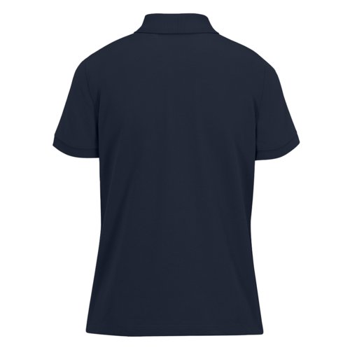 Polo bleu marine en polyester recycl et coton pour femmes.