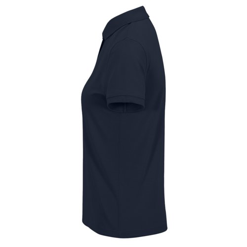 Polo marine pour femmes en mlange de coton  manches courtes.