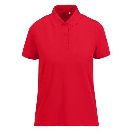 Polo rouge pour femme en mlange de polyester recycl et coton.