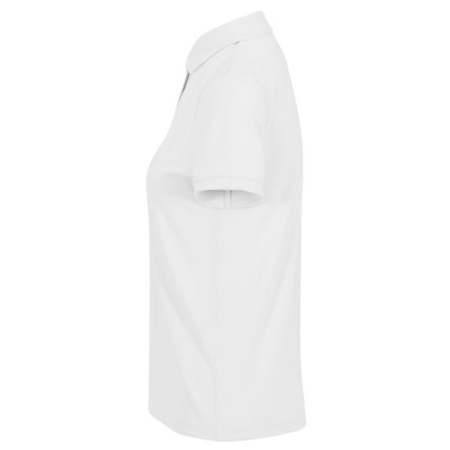 Polo blanc en mlange de polyester recycl et coton pour femmes.