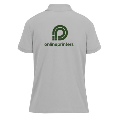 Polo gris pour femmes en polyester recycl et coton.