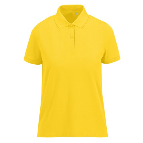 Polo jaune pour femmes en polyester recycl et coton.