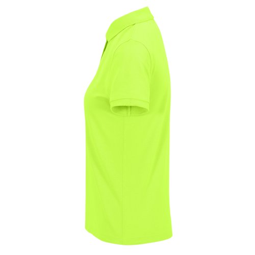 Polo femme vert pomme en polyester recycl et coton.