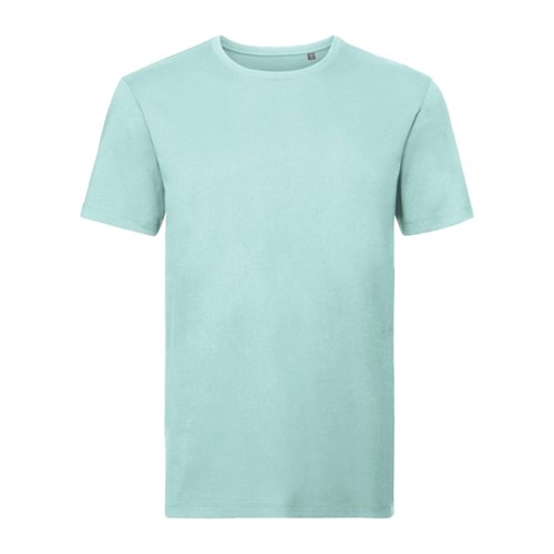 T-shirt aquamarine pour homme en coton biologique  manches courtes.