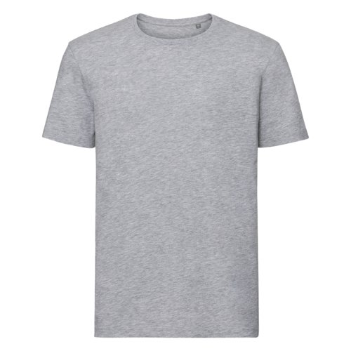 T-shirt gris en coton biologique pour hommes  manches courtes.